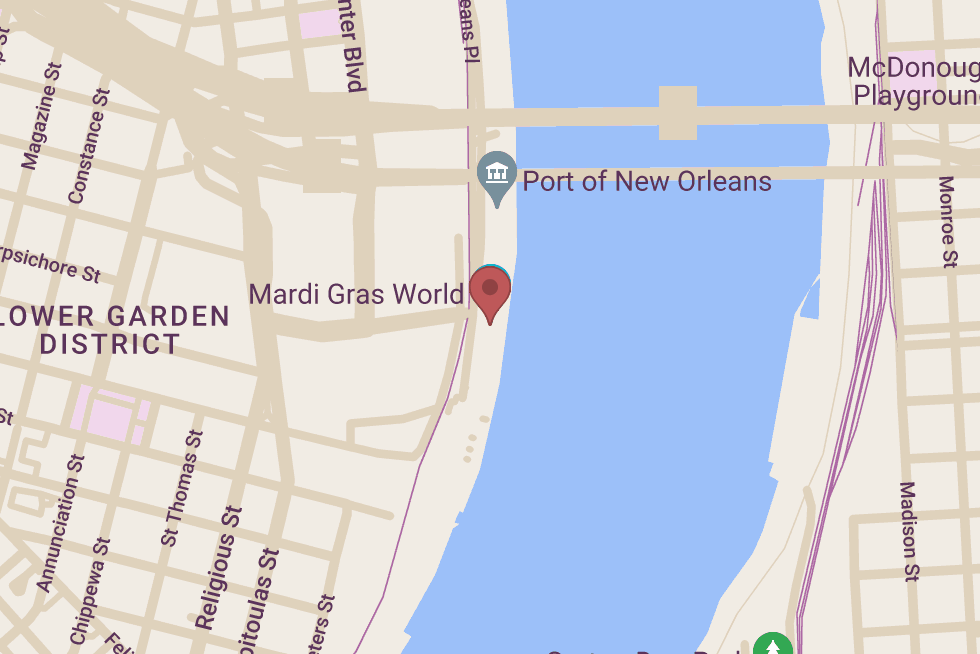 Mardi Gras World location map